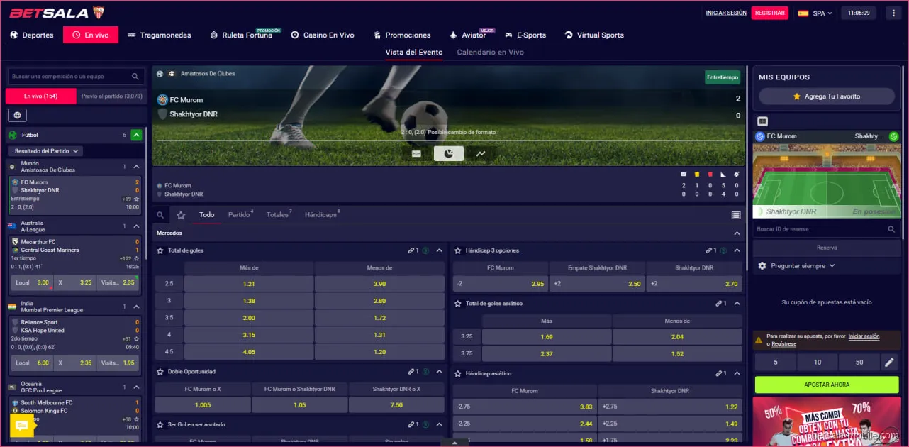 Deportes disponibles dentro del sportsbook Betsala